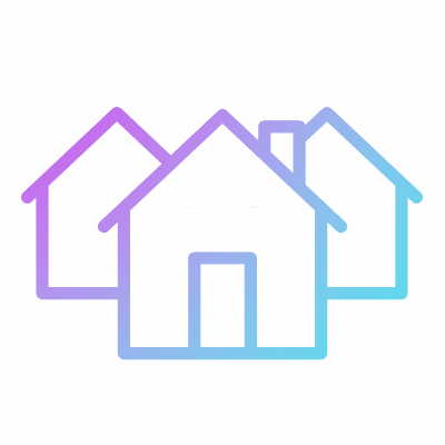 Houses, Animated Icon, Gradient