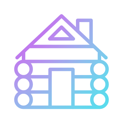 Cabin, Animated Icon, Gradient