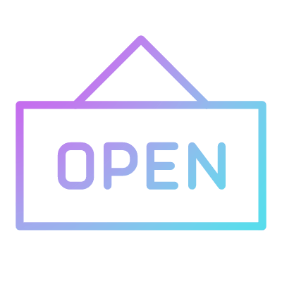 Open Sign, Animated Icon, Gradient