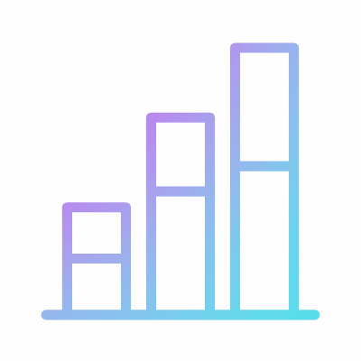 Bar Chart Stacked Vertical Grow, Animated Icon, Gradient