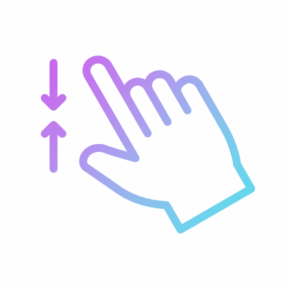 Zoom Out Two Fingers, Animated Icon, Gradient