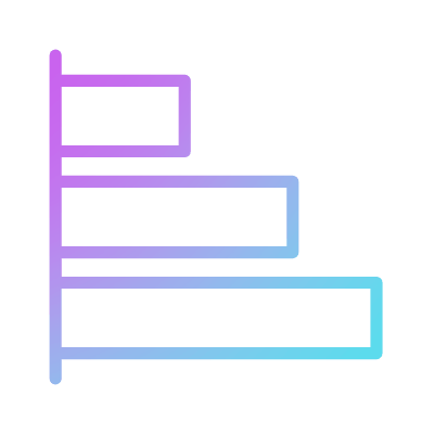 Bar Chart Horizontal Grow, Animated Icon, Gradient