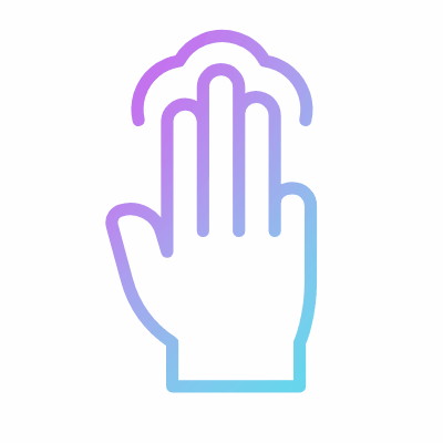 Tap Three Fingers, Animated Icon, Gradient