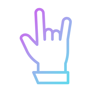 Hand Love you, Animated Icon, Gradient