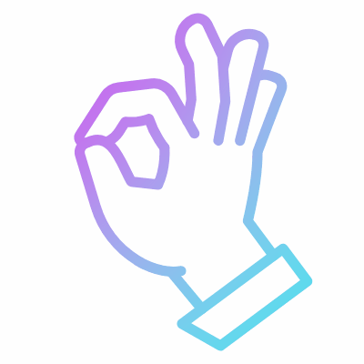Hand Ok, Animated Icon, Gradient