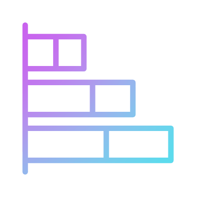 Bar Chart Stacked Grow, Animated Icon, Gradient