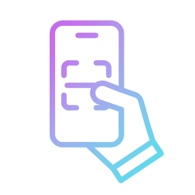 Smartphone QR Code, Animated Icon, Gradient