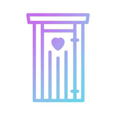 Outdoor Toilet, Animated Icon, Gradient