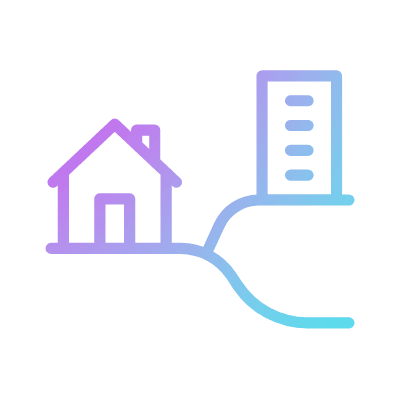 Building Inland, Animated Icon, Gradient