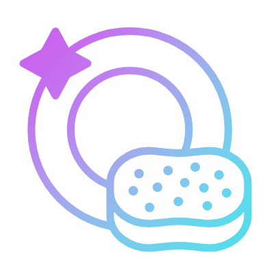 Plate Cleaning, Animated Icon, Gradient