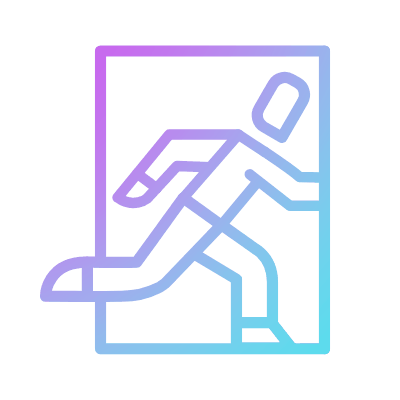 Exit Sign, Animated Icon, Gradient