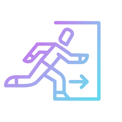 Emergency Exit, Animated Icon, Gradient