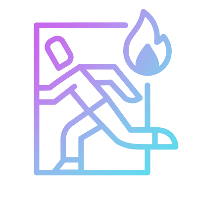 Fire Exit, Animated Icon, Gradient