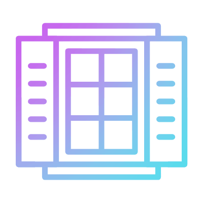 Window Shutters, Animated Icon, Gradient