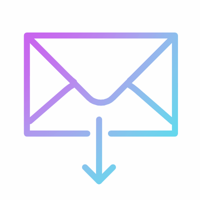 Envelope Down, Animated Icon, Gradient
