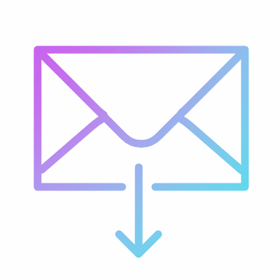 Mail Down, Animated Icon, Gradient
