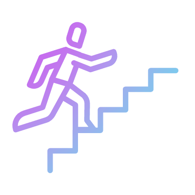 Stair Climbing, Animated Icon, Gradient