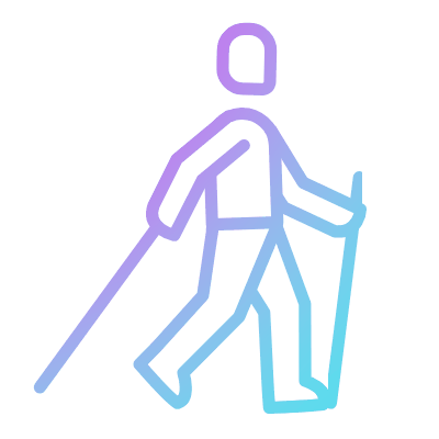 Nordic Walking, Animated Icon, Gradient