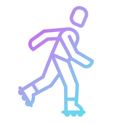Roller Skating, Animated Icon, Gradient