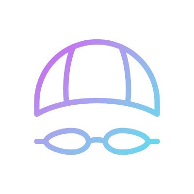 Swimmer Cap, Animated Icon, Gradient