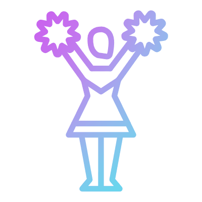 Cheerleader, Animated Icon, Gradient