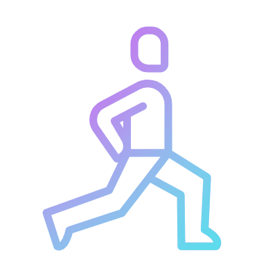 Stretching, Animated Icon, Gradient