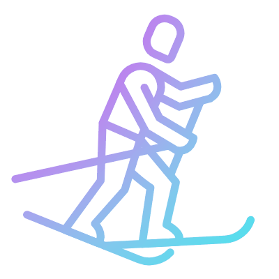 Cross Country Skiing, Animated Icon, Gradient