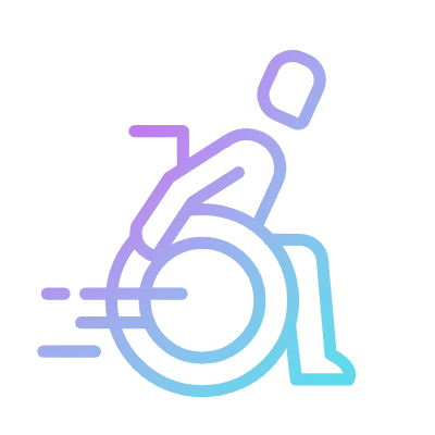 Person Disabled Fast, Animated Icon, Gradient