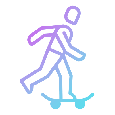 Skateboarding, Animated Icon, Gradient