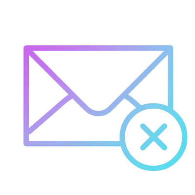 Mail Cross, Animated Icon, Gradient