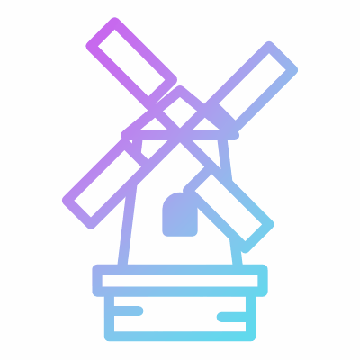 Windmill Retro, Animated Icon, Gradient