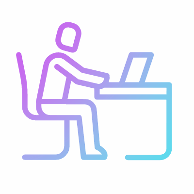 Person Office Work, Animated Icon, Gradient