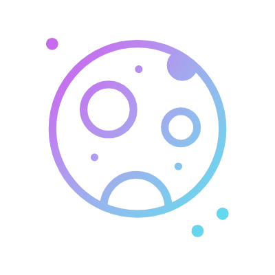 Moon, Animated Icon, Gradient