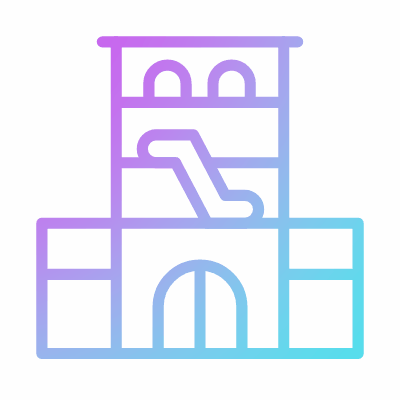 Shopping Mall, Animated Icon, Gradient
