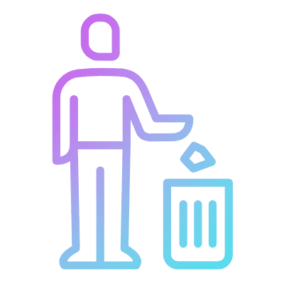Trash Disposal, Animated Icon, Gradient