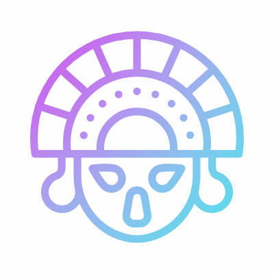 Aztec Mask, Animated Icon, Gradient