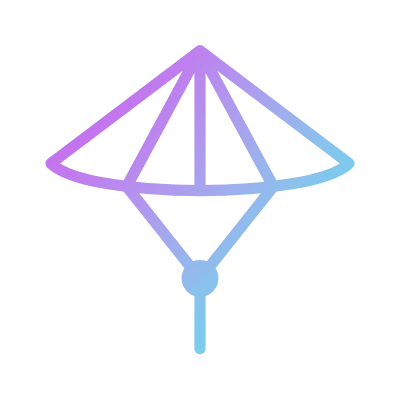 Asian Hat, Animated Icon, Gradient
