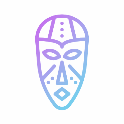African Mask, Animated Icon, Gradient