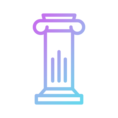 Greek Pillar, Animated Icon, Gradient