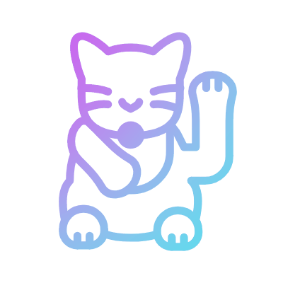 Maneki Cat, Animated Icon, Gradient