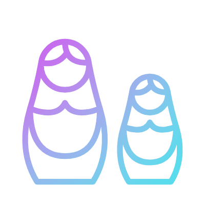 Matryoshka Doll, Animated Icon, Gradient