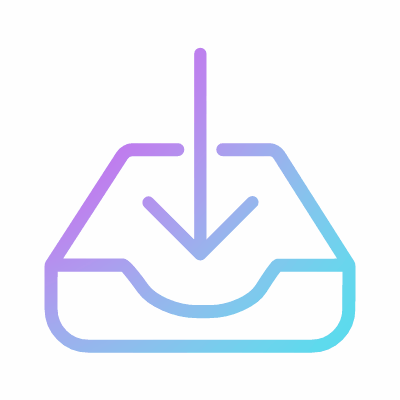 Inbox Download, Animated Icon, Gradient