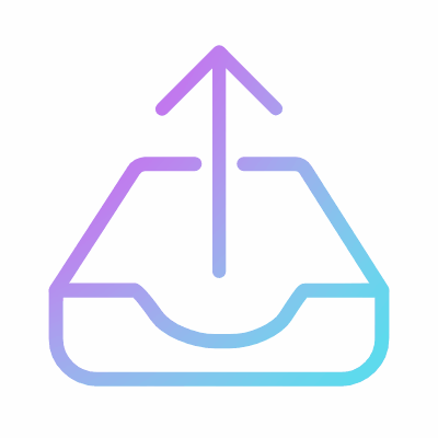 Inbox Upload, Animated Icon, Gradient