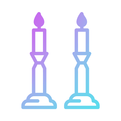 Shabbat Candles, Animated Icon, Gradient