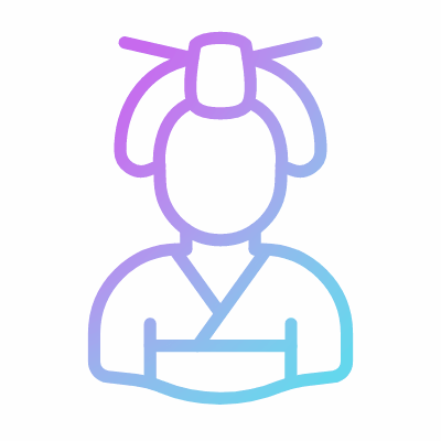 Geisha, Animated Icon, Gradient