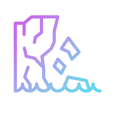 Melting Glacier, Animated Icon, Gradient