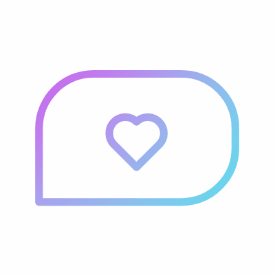 Chat Heart, Animated Icon, Gradient