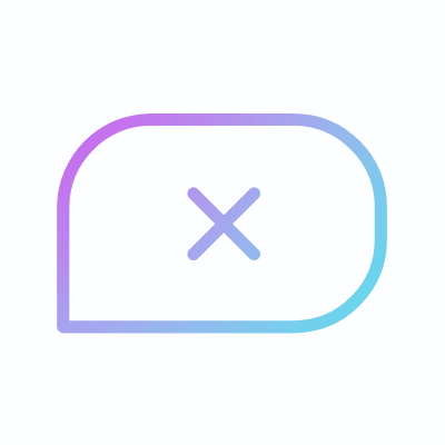 Chat Cross, Animated Icon, Gradient