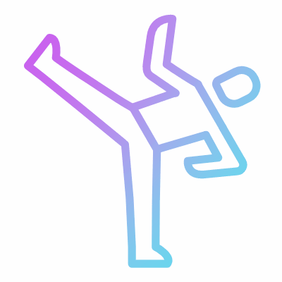 Kicking, Animated Icon, Gradient