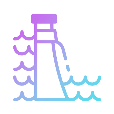 Dam, Animated Icon, Gradient